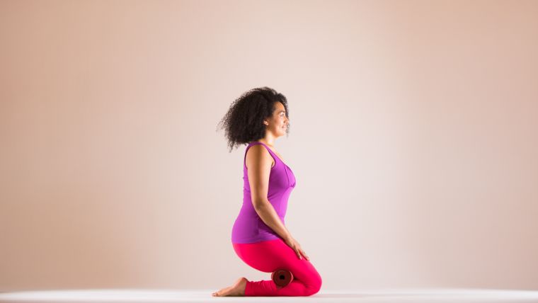 Rolled-up Yoga Mat in Practice