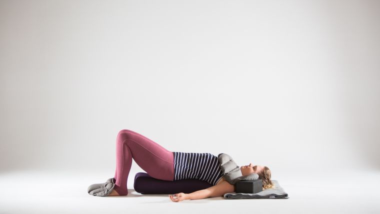 restorative-bridge-with-yoga-sandbags
